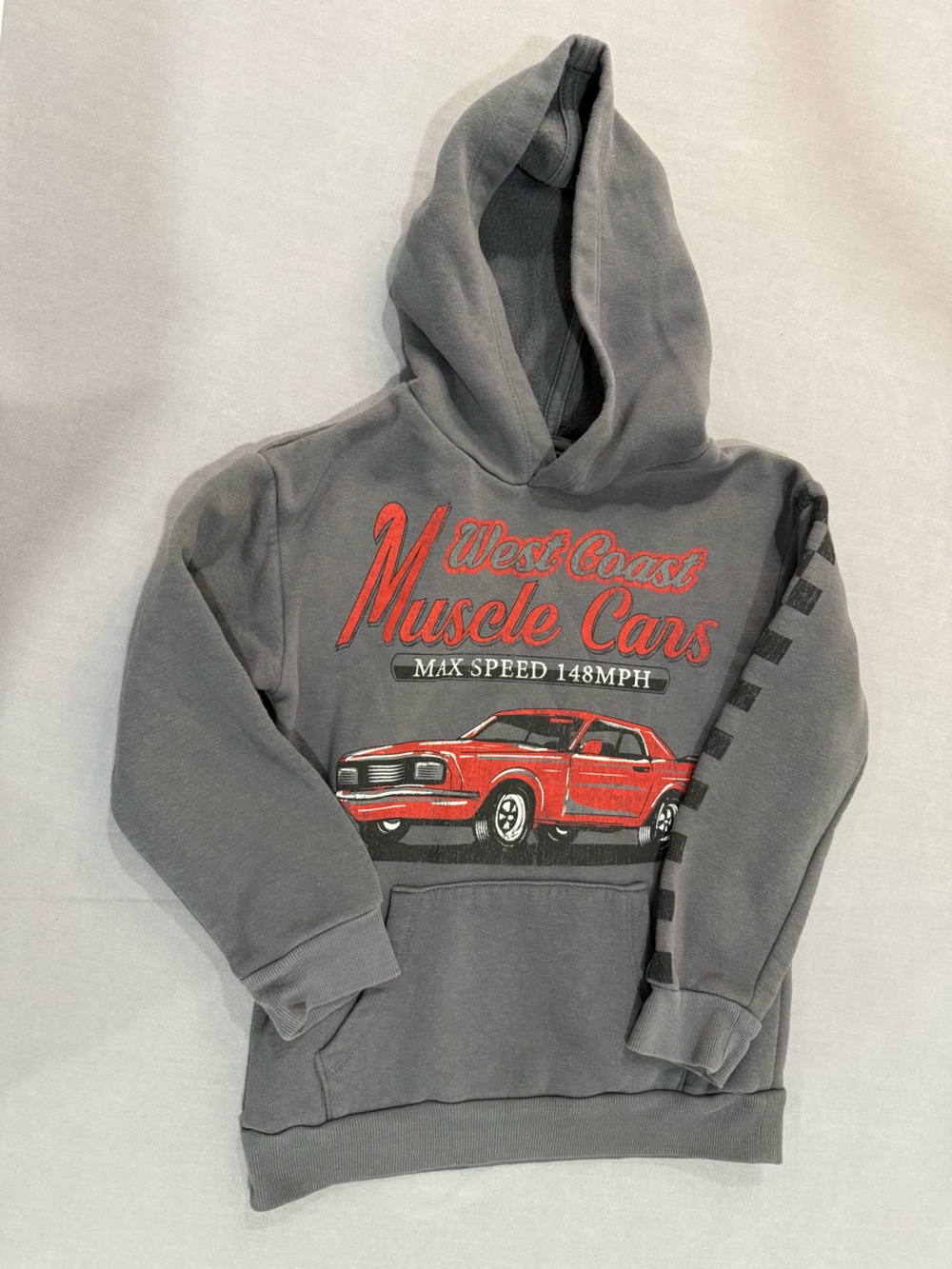 JR Class boys 6/7Gray Pullover Fleece Hoodie Cars and Nike dri-fit bundle